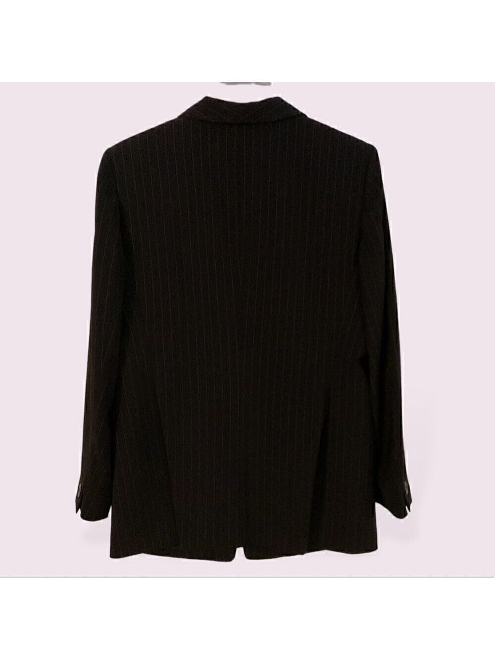 Jones New York Women Black Pinstripe Suit Jacket Pants Set Size 10 - Picture 2 of 6